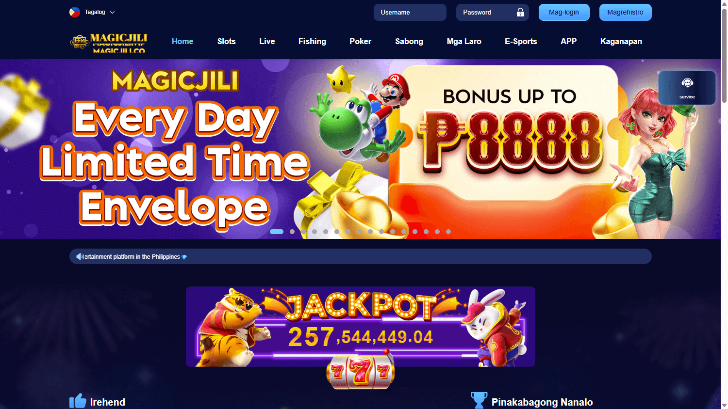 magic jili popular games area with category style visuals